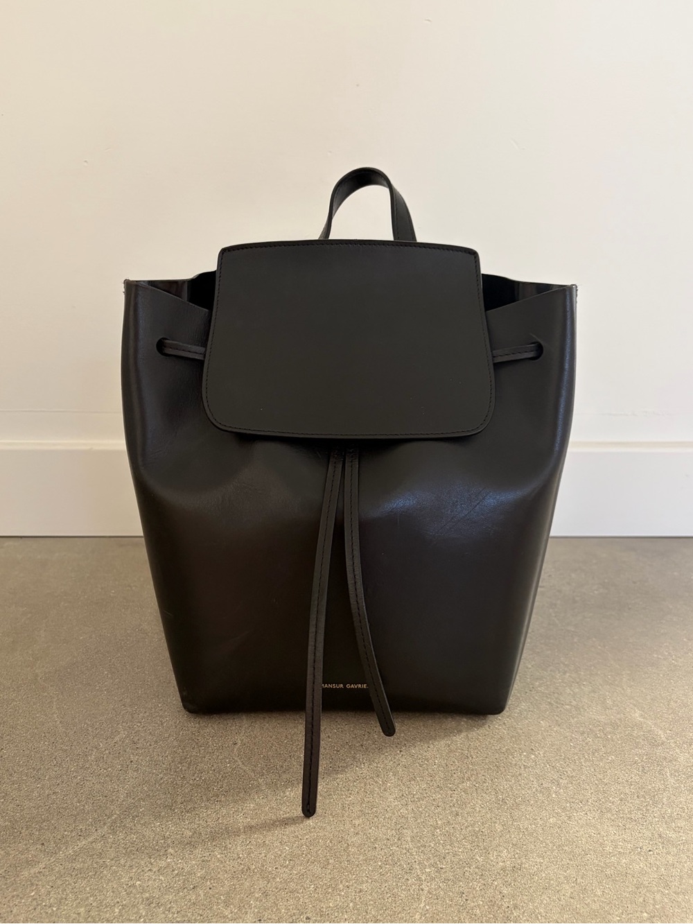 Mansur Gavriel Black Leather Backpack